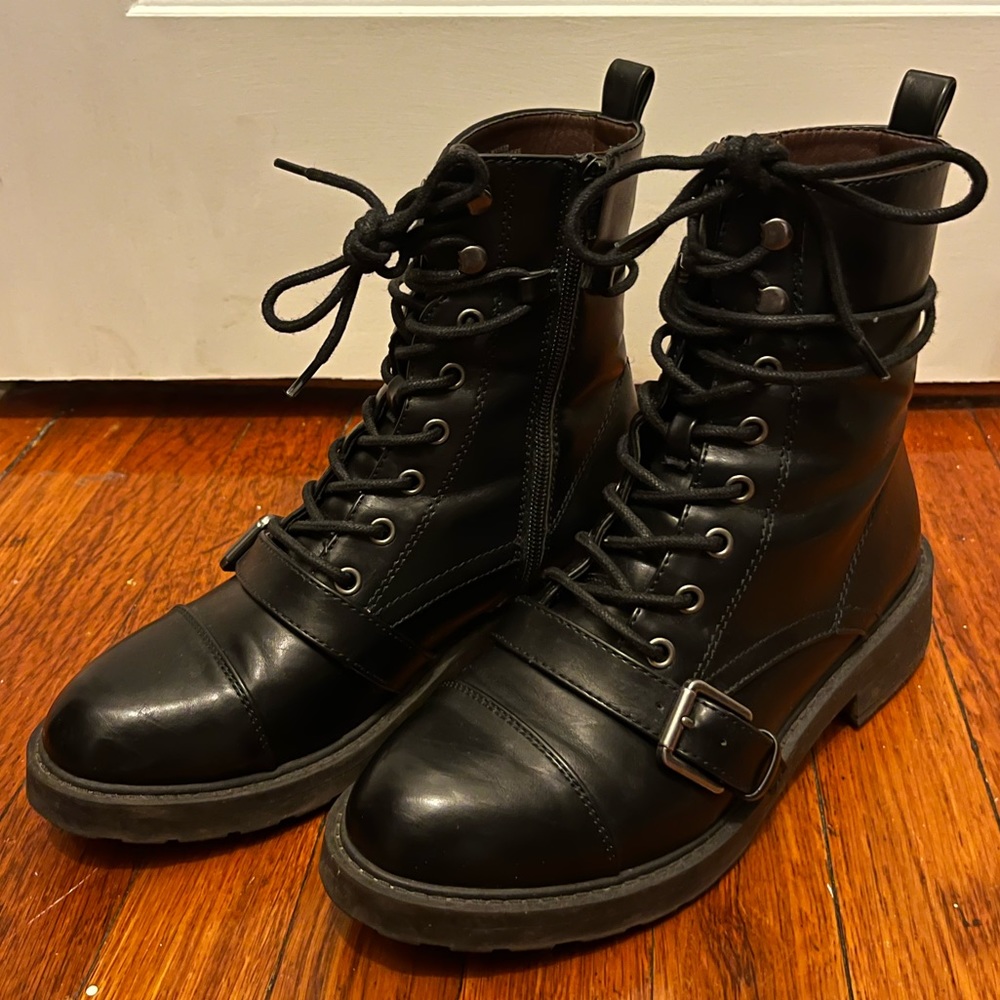 Lace-up Combat Boots | Size 8